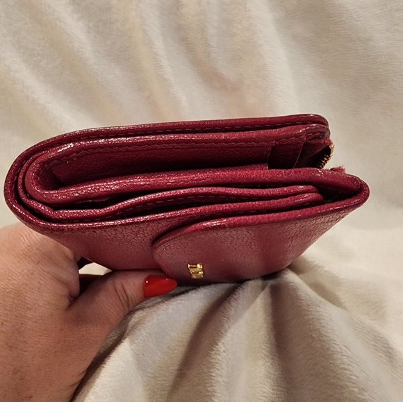 Authentic Miu Miu Hot Pink Goat Skin Madras Flap Wallet - Picture 7 of 14